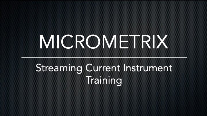 Streaming Current Instrument training title slide