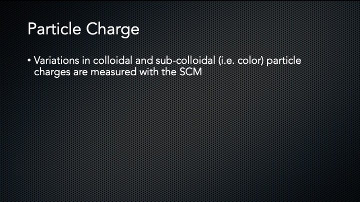 How the SCM can measure particle charge